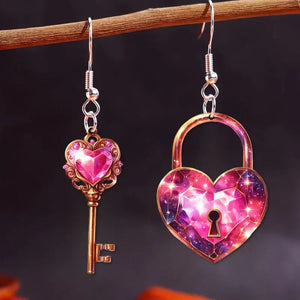 Veile Studios Romantic Key Heart Lock Acrylic Earrings Types And B Unisex New Collection