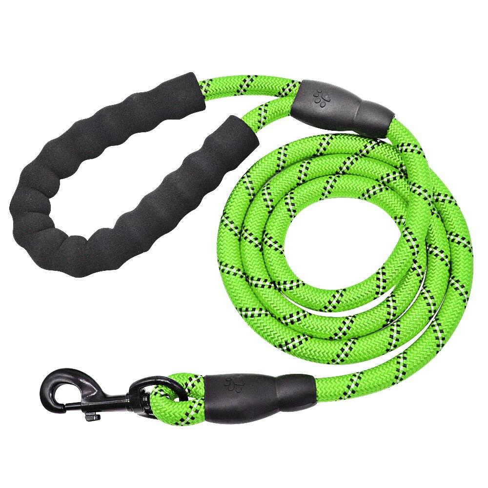 Green Reflective Dog Pet Leash Rope Nylon Small Medium Large Dogs Puppy Leashes 150Cm Long Heavy Duty