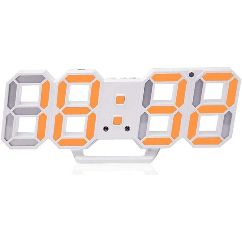 Clocks 3D Digital Alarm Wall Mounted Led Time With Automatically Adjustable Brightness Levels Electronic Snooze Function