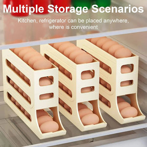 Refrigerator 4 Layer Automatic Egg Roller Sliding Tray Large Capacity Holder