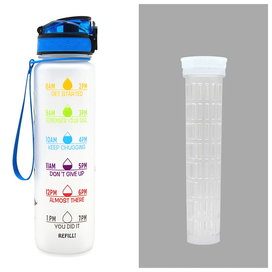 1 Litre Tritan Water Bottle With Time Marker For Sports And Fitness Activities