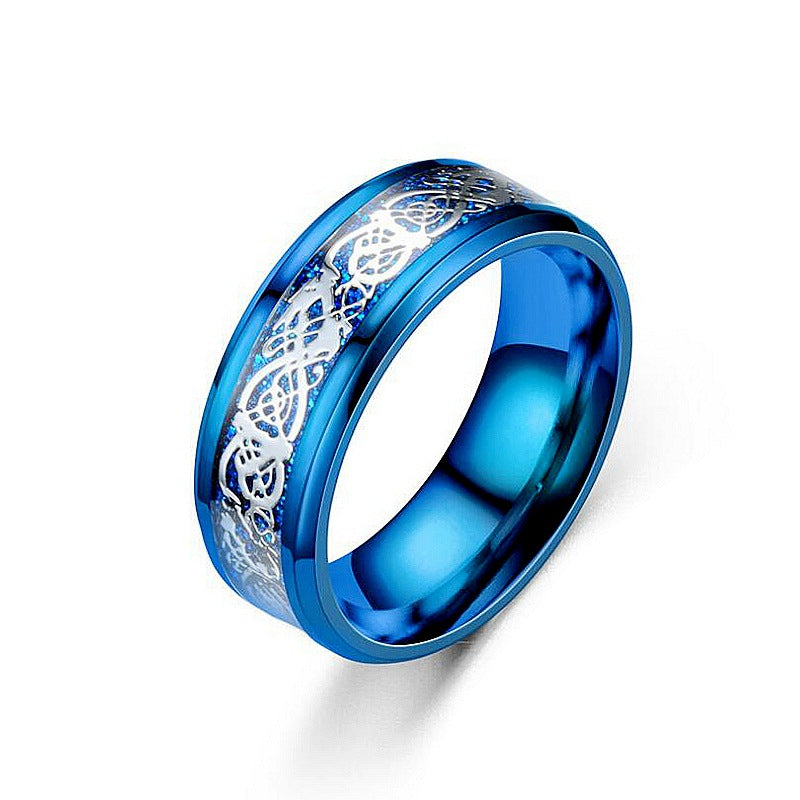 Dragon Pattern Men Stainless Steel Rings Jewellery