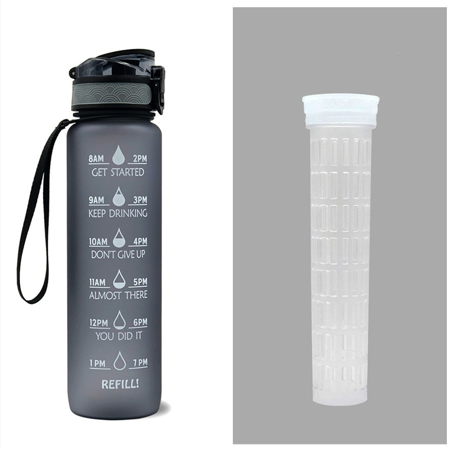 1 Litre Tritan Water Bottle With Time Marker For Sports And Fitness Activities