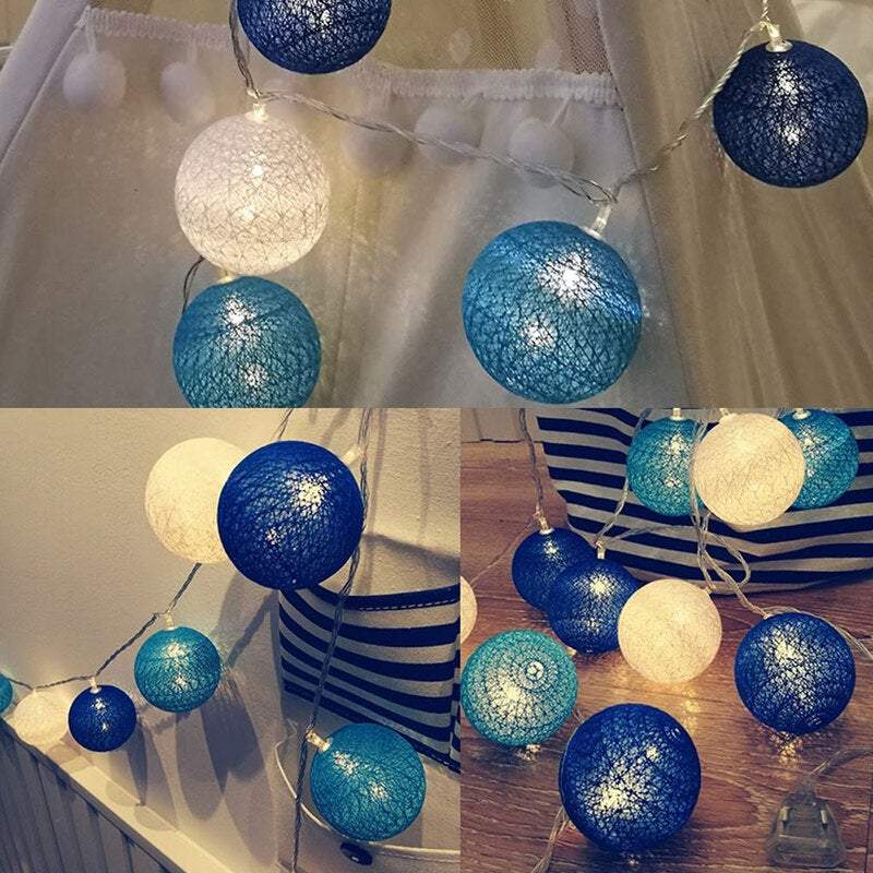 Indoor String Lights 3M 20Led Battery Powered Cotton Ball