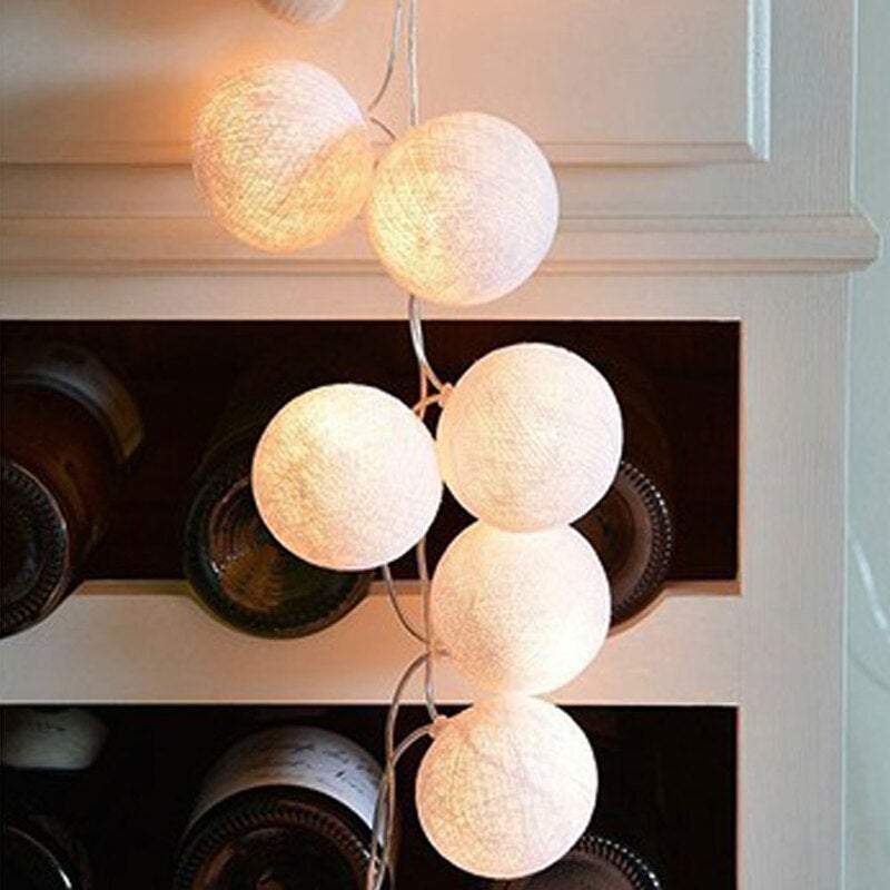 Indoor String Lights 3M 20Led Battery Powered Cotton Ball