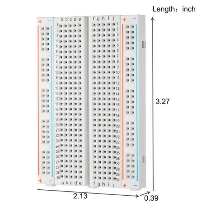 3Pcs 400 Tie Points Breadboard Power Rails For Arduino Jumper Wire White