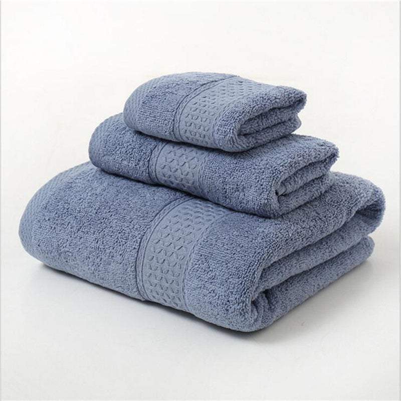 Towels 3Pcs Soft Cotton Set Lightweight Bath