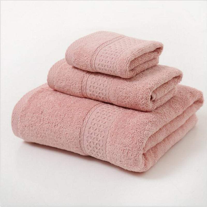 Towels 3Pcs Soft Cotton Set Lightweight Bath