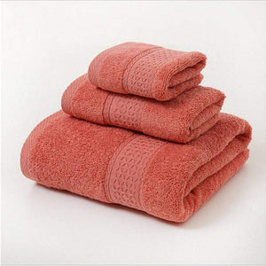 Towels 3Pcs Soft Cotton Set Lightweight Bath