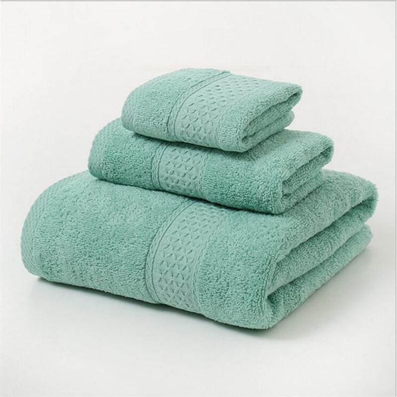 Towels 3Pcs Soft Cotton Set Lightweight Bath