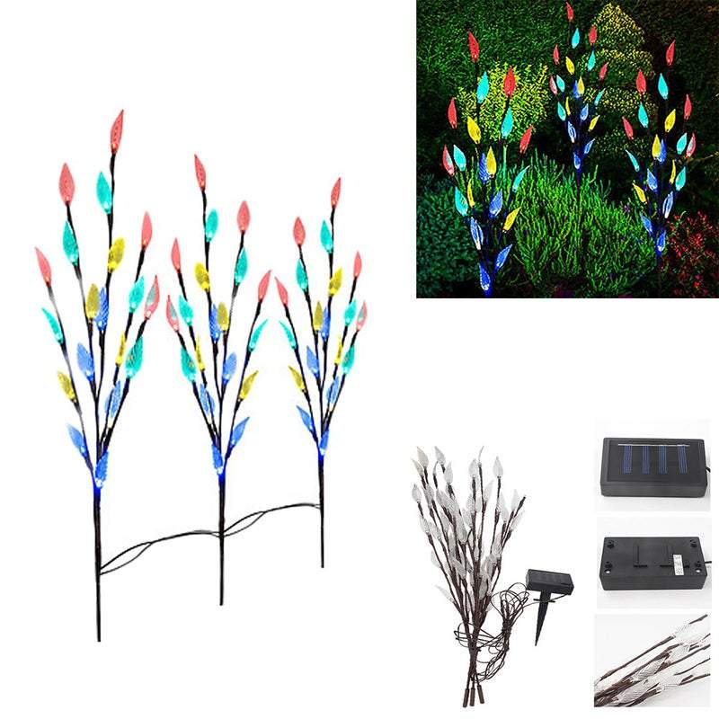 Christmas Decorations Outdoor Garden Lawn 60 Led Solar Power Branch Tree Leaf Flower Light Set