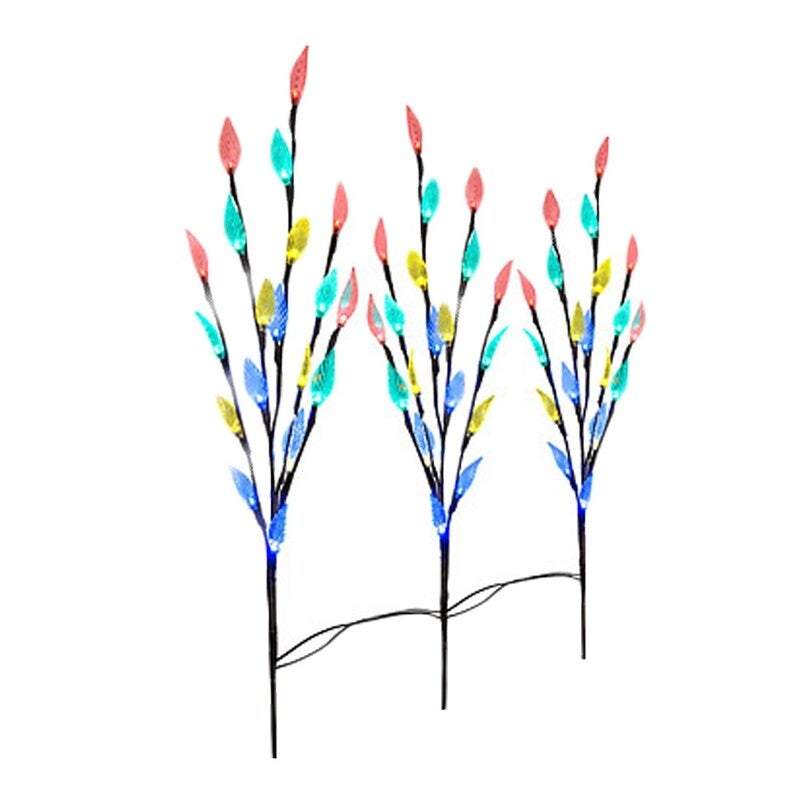 Christmas Decorations Outdoor Garden Lawn 60 Led Solar Power Branch Tree Leaf Flower Light Set