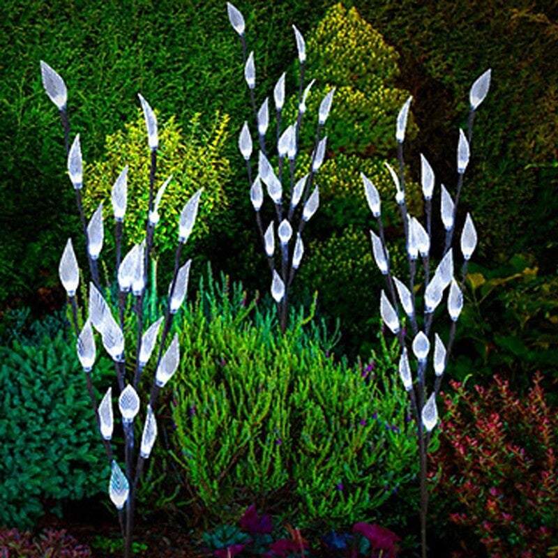 Christmas Decorations Outdoor Garden Lawn 60 Led Solar Power Branch Tree Leaf Flower Light Set