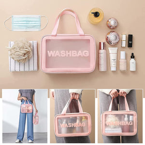 3 Pieces Pvc Cosmetic Bags For Makeup Travel Toiletry Wash Multifunctional Spa