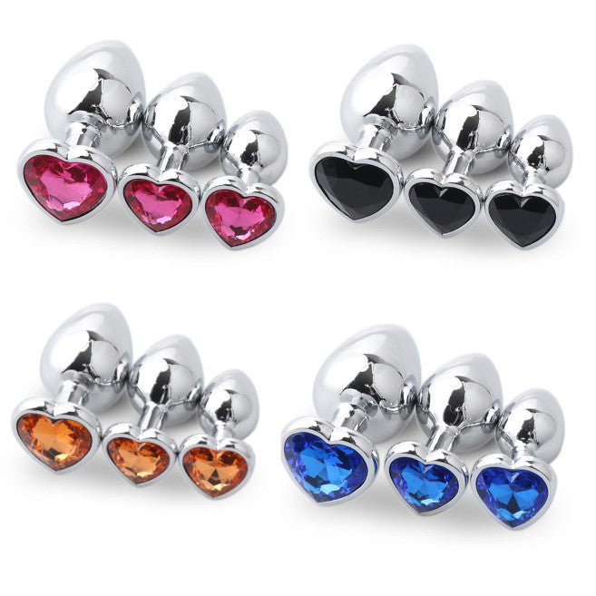 House Of Dasein 3Pcs / Set Butt Jewellery Heart Metal Anal Plug Sex Toys Women
