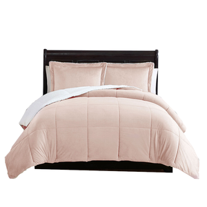 3 Piece Micro Mink Comforter Set Apricot Queen