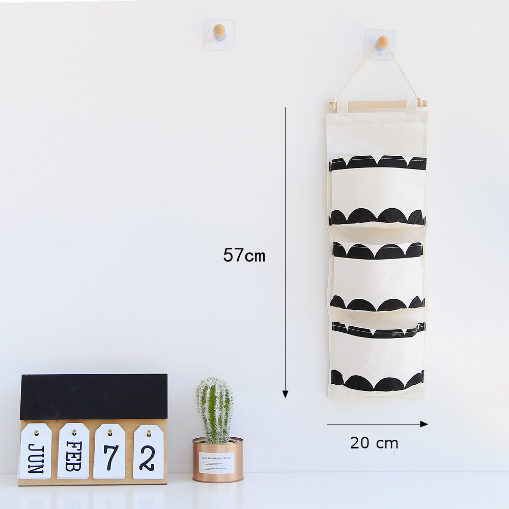 3 Pockets Door Wall Hanging Storage Pouch Bag Home Closet Sundries Organizer-2#