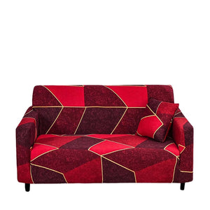 3 Seater Sofa Cover Red Geometric Style Protection For Living Room Chair Slipcovers