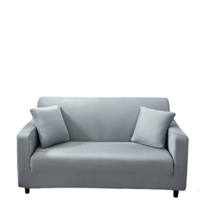 3 Seater Sofa Cover Plain Ash Grey Elastic Stretchable Slipcover For Living Room