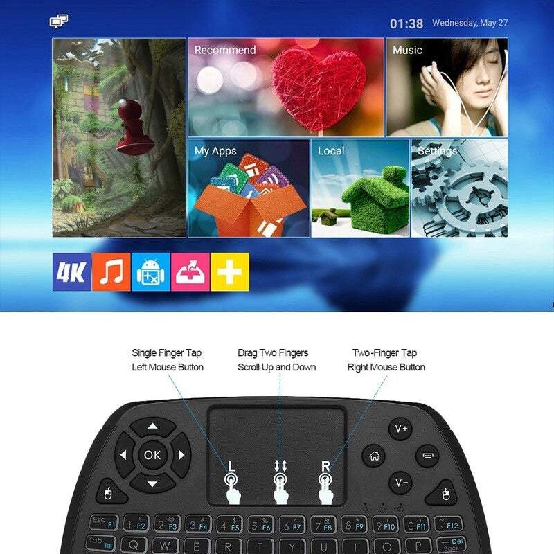 2.4Ghz Wireless Keyboard Touchpad Mouse Remote Control For Android Tv Box Smart Pc Notebook