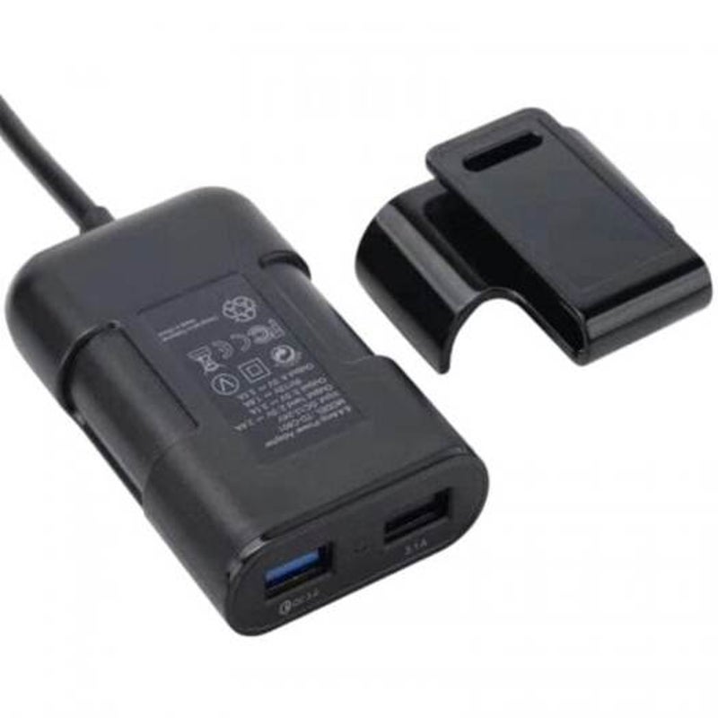 4 Usb Car Qc3.0 Multifunction Power Charger Black