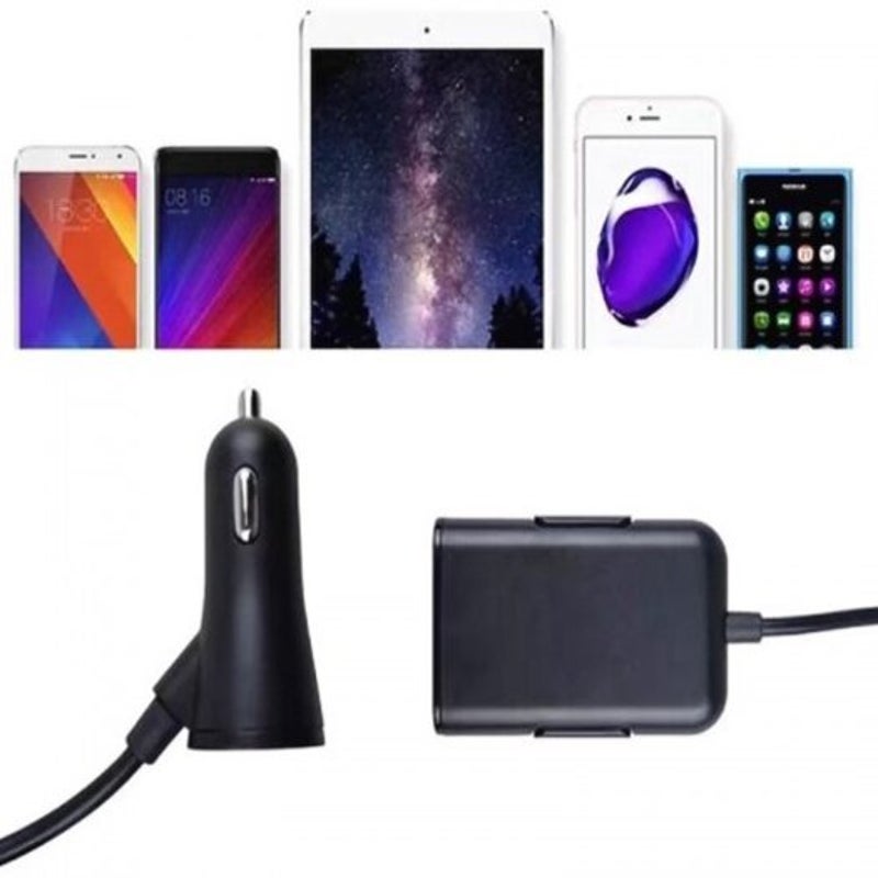 4 Usb Car Qc3.0 Multifunction Power Charger Black