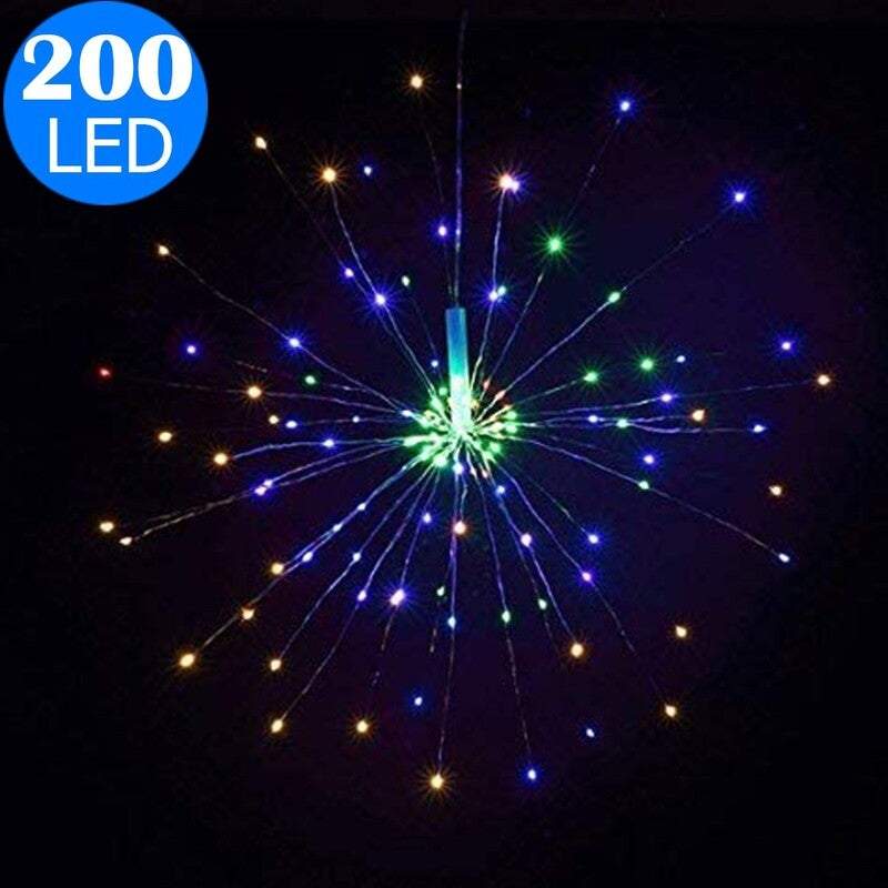 Outdoor String Lights Solar Starburst Fireworks Garden 40 Branches 200Led Or 60 120Led