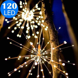 Outdoor String Lights Solar Starburst Fireworks Garden 40 Branches 200Led Or 60 120Led