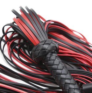 Black Red Flogger Spanking Toy Impact Play Bondage Kink Bdsm Fetish Restraints