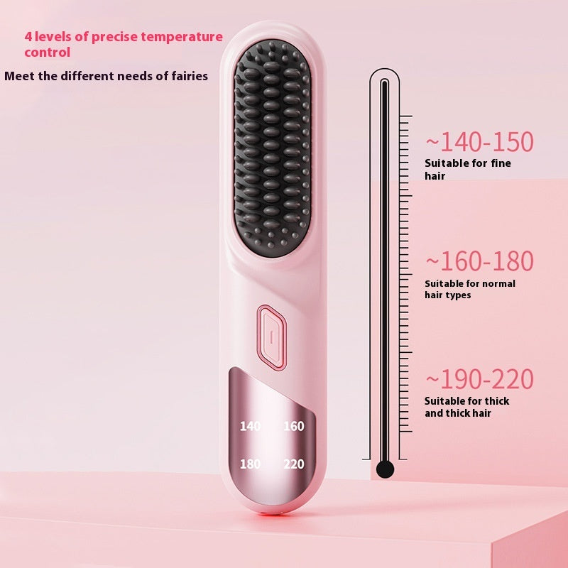 Wet Dry Cordless Hair Straightener Brush With Fast Heating For Fluffy Curly