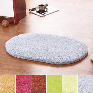 Door Mats 40X60cm Fleece Oval Floor Soft Anti Slip Foot