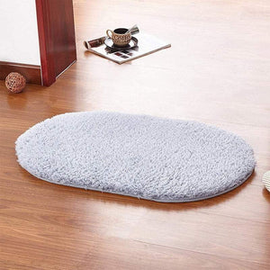 Door Mats 40X60cm Fleece Oval Floor Soft Anti Slip Foot