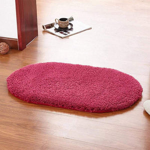 Door Mats 40X60cm Fleece Oval Floor Soft Anti Slip Foot