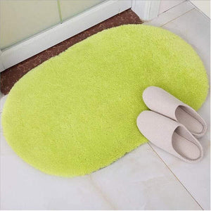 Door Mats 40X60cm Fleece Oval Floor Soft Anti Slip Foot