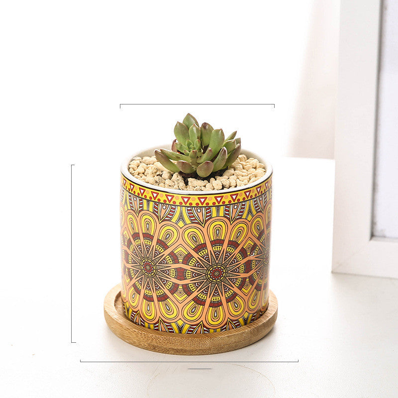 Cute Mini Mandala Succulent Nordic Colour Pot