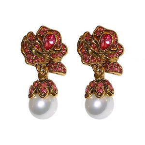 Veile Studios Flower Pearl Earrings Medieval Fashion High End Feel Niche Versatile Accessories