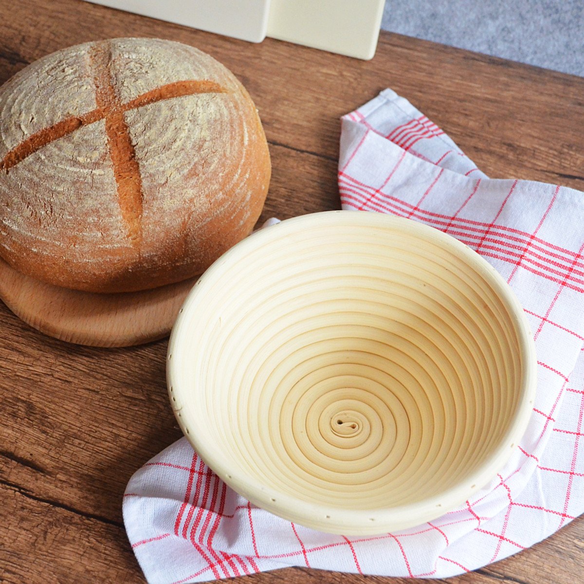 Round Banneton Brotform Rattan Basket Bread Dough Proofing Bowl