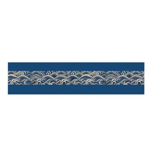 Modern Coastal Blue Wave Dining Table Runner Home Decor