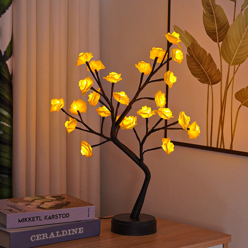 Table Lamp Flower Tree Rose Usb Operated Night Light For Home Wedding Decoration