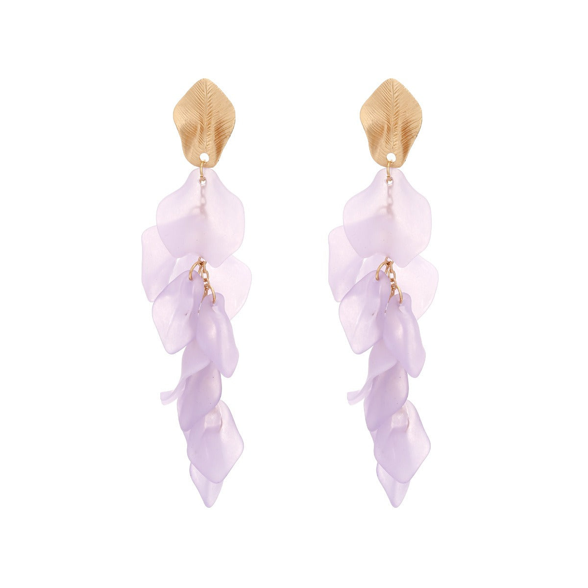 Veile Studios Seaside Bloom Acrylic Petal Tassel Long Style Drop Earrings For Women Jewelry