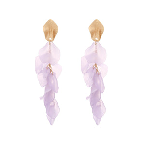 Veile Studios Seaside Bloom Acrylic Petal Tassel Long Style Drop Earrings For Women Jewelry