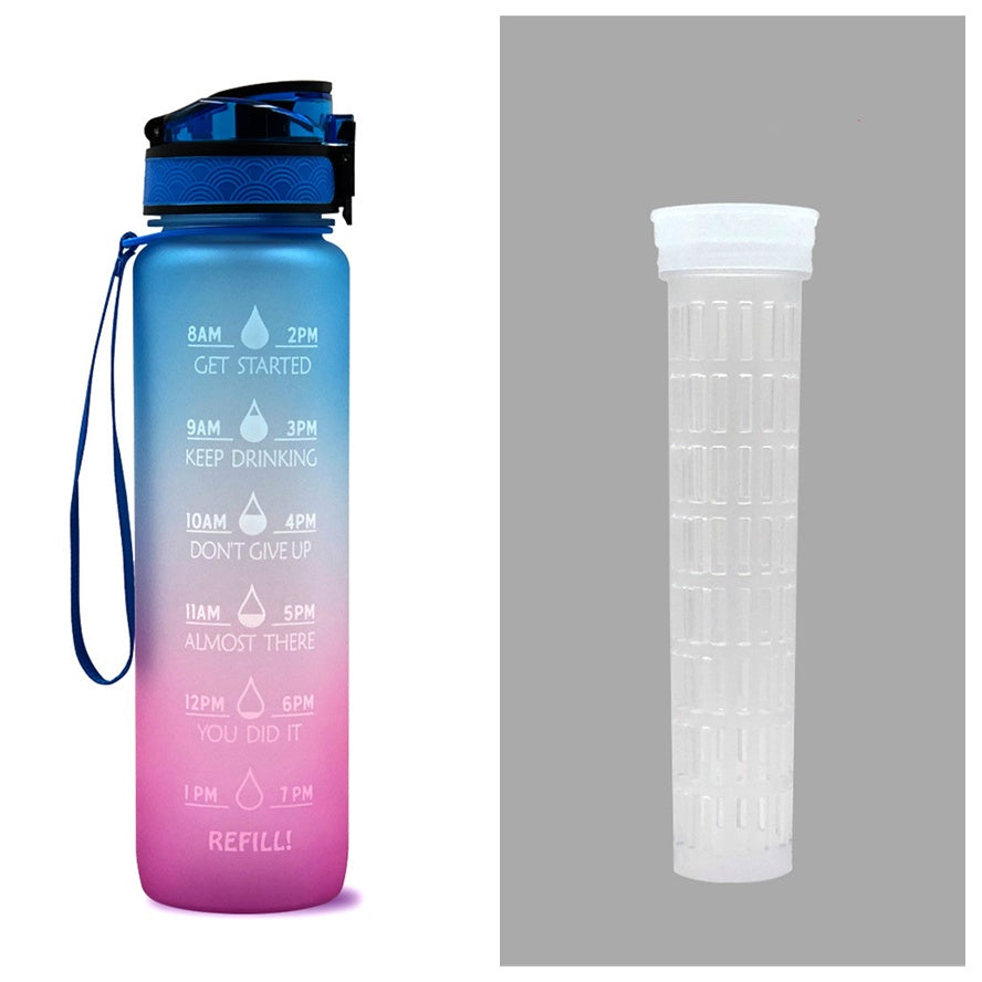 1 Litre Tritan Water Bottle With Time Marker For Sports And Fitness Activities