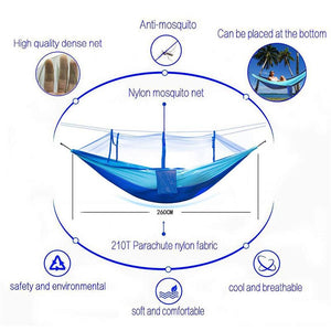 Double Person Hammock With Awning And Mosquito Net Outdoor Camping