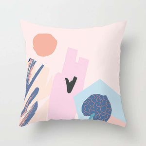 45 X 45Cm Abstract Cushion Cover Pink And Blue