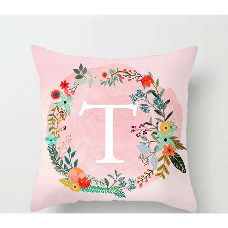 45 X 45Cm Letter Cushion Cover White T Wreath