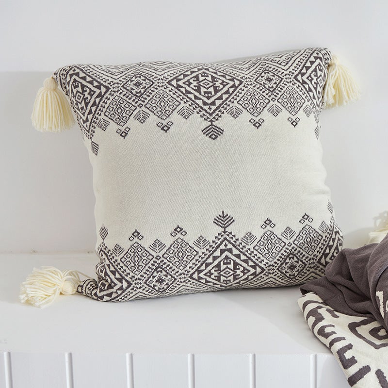 45 X 45Cm Nordico Handmade Cozy Cushion Cover Diamond Greek Key Pattern