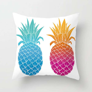 45 X 45Cm Stylish Tropical Green Red Yellow Pineapple Cushion Cover