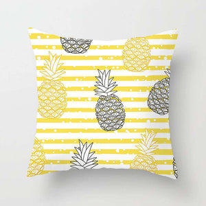 45 X 45Cm Stylish Tropical Green Red Yellow Pineapple Cushion Cover