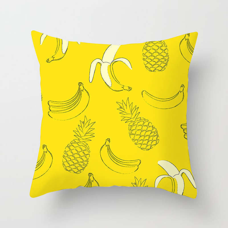 45 X 45Cm Stylish Tropical Green Red Yellow Pineapple Cushion Cover