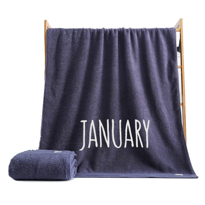 450Gsm Month Bath Towel Blue January